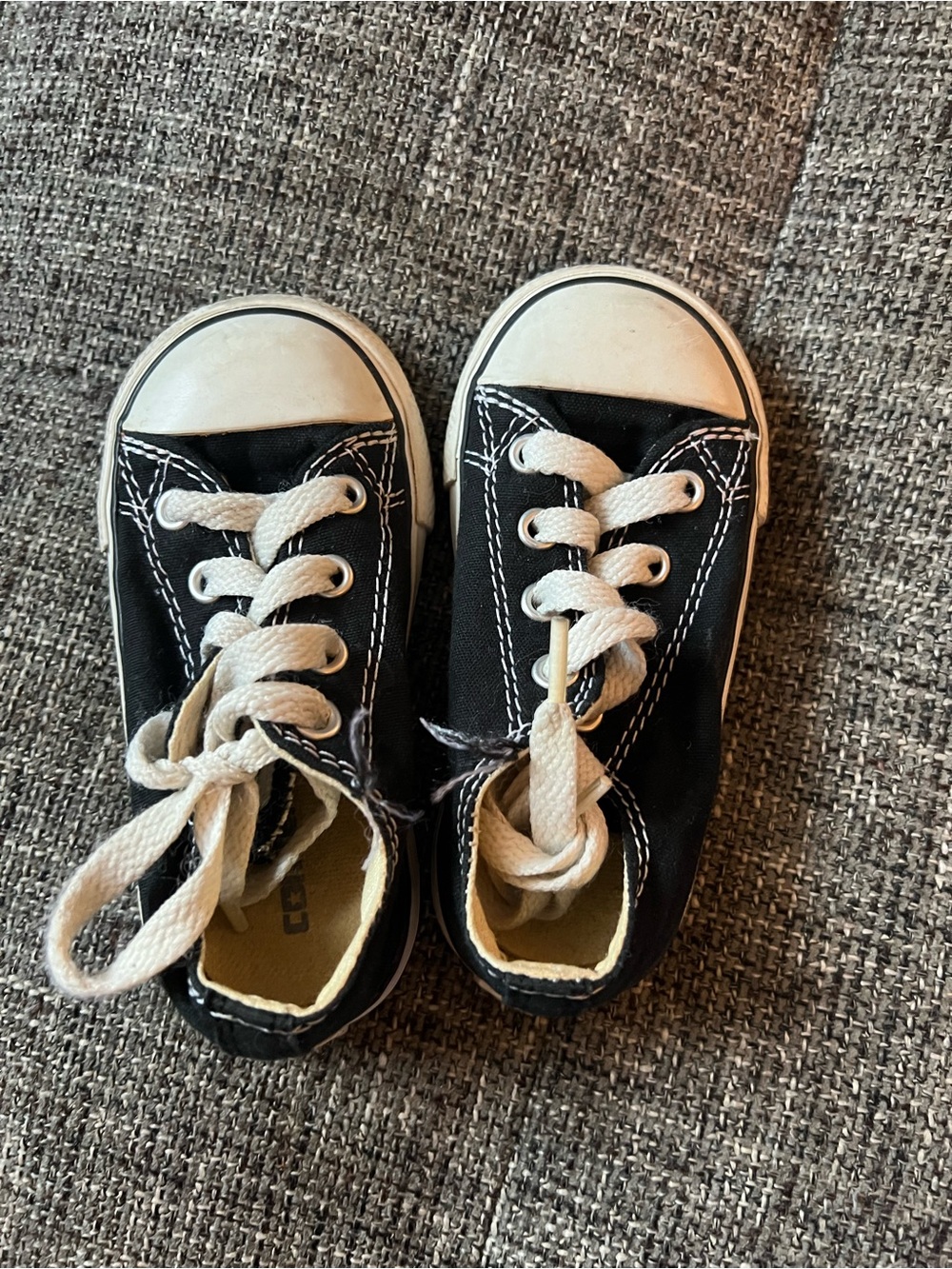 Converse Kids Black Canvas Sneakers with White Trim